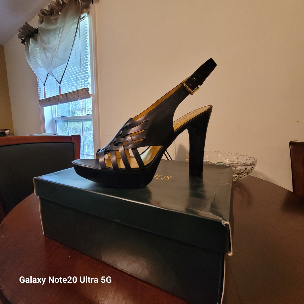 Lauren Ralph Lauren Black Strappy Heels
